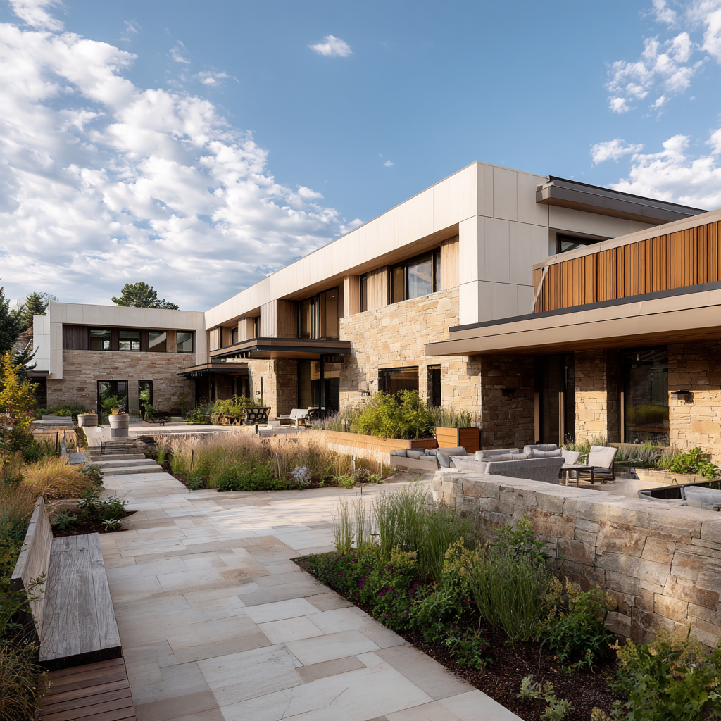 Outdoor healing spaces and gardens at our facility